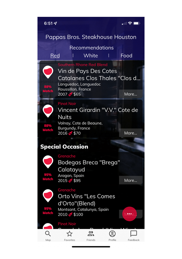 screenshot of My Wine Guide